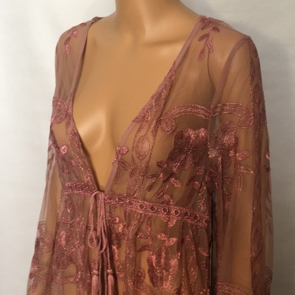 Haute Monde Other - NWT Mauve Lace Duster, Robe, Cover-up, Kimono